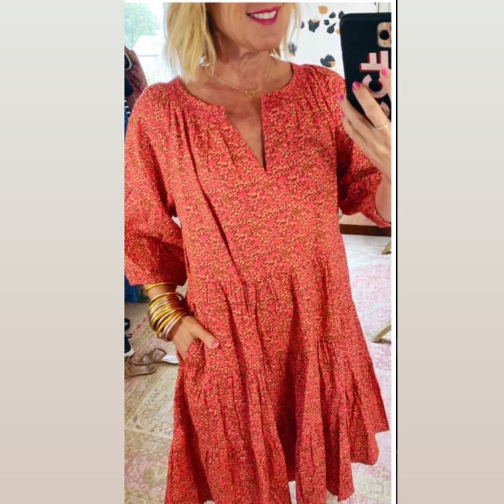 Red Puff Sleeve Dress